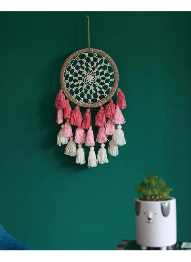 Chumbak Ombre Tassels Dream Catcher - Pink