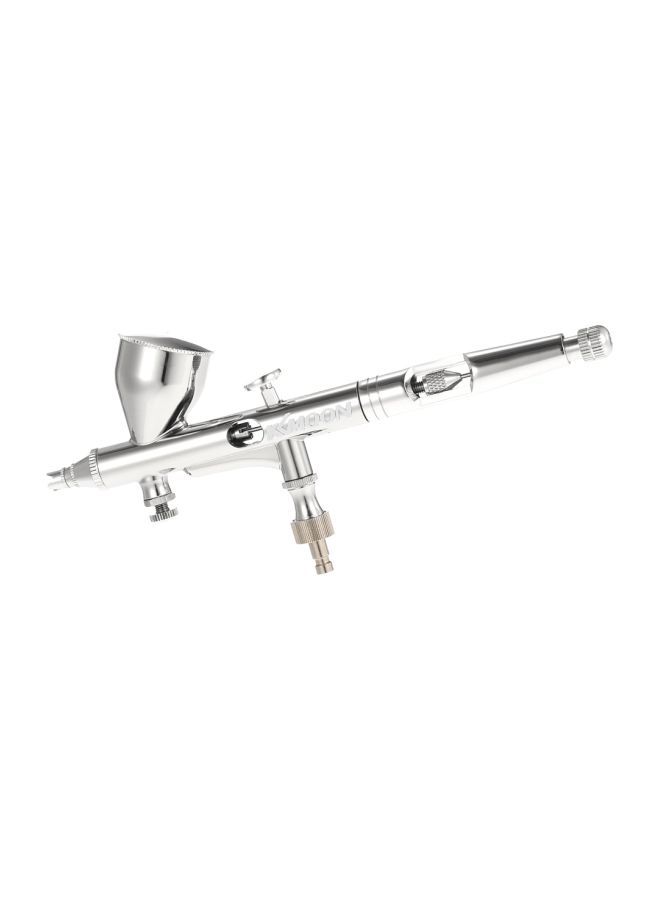 NIBEMINENT Gravity Feed Dual-Action Airbrush Kit Silver 0.25millimeter  - Image 1
