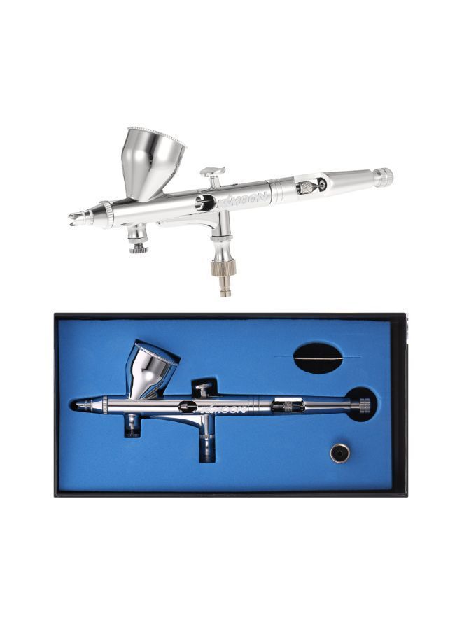 NIBEMINENT Gravity Feed Dual-Action Airbrush Kit Silver 0.25millimeter  - Image 2