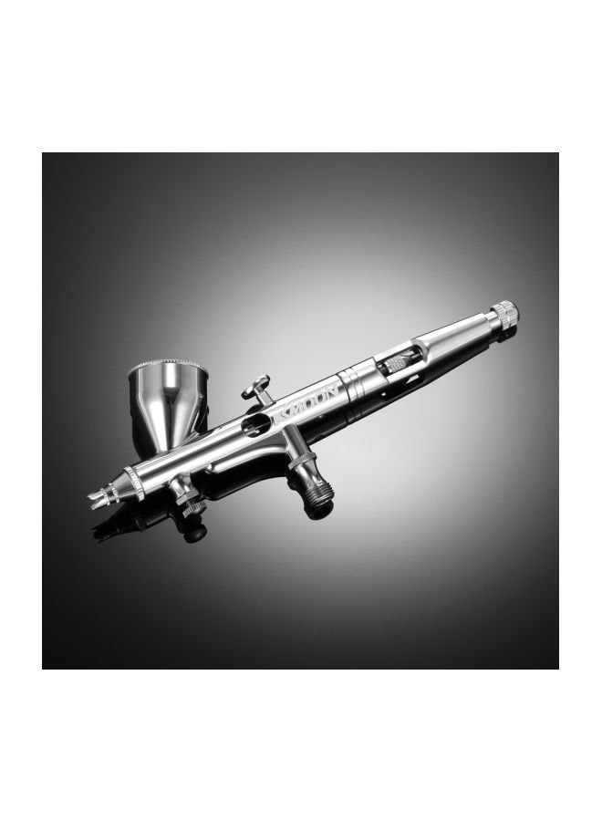 NIBEMINENT Gravity Feed Dual-Action Airbrush Kit Silver 0.25millimeter  - Image 4