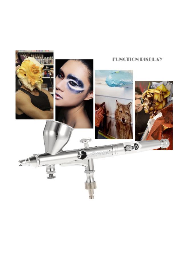 NIBEMINENT Gravity Feed Dual-Action Airbrush Kit Silver 0.25millimeter  - Image 3