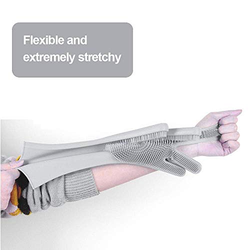 HomeFast Magic Silicone Dishwashing Gloves Cleaning Scrubbing-Dish Wash Silicone Gloves Great for Washing Dish,Kitchen,Car,Bathroom and More... (Grey) - Image 4