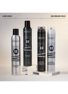 REDKEN Redken Max Hold Hairspray 32 | Extreme Maximum High Hold Hairspray | Long-Lasting Lift & Body | All-Day Style Control | Dry Finish | 24 Hour Humidity Resistance | | For All Hair Types | 9 Oz  - Image 4