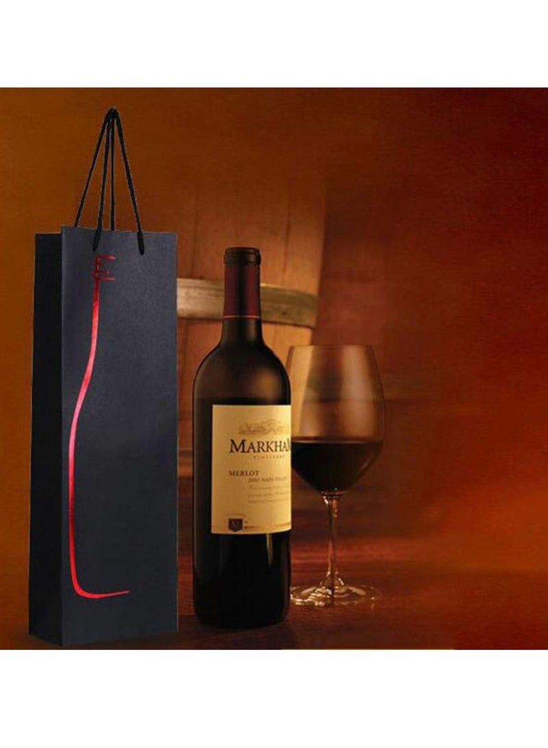 KASTWAVE 12pcs Wine Gift Paper Bags Single Bottle Wine Gift Bags Red Wine Tote Bags with Handles Champagne Carrying Bags for Party Business Retail Merchandise - Image 5
