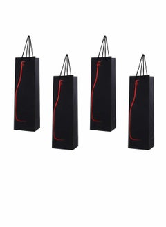 KASTWAVE 12pcs Wine Gift Paper Bags Single Bottle Wine Gift Bags Red Wine Tote Bags with Handles Champagne Carrying Bags for Party Business Retail Merchandise  - Image 1