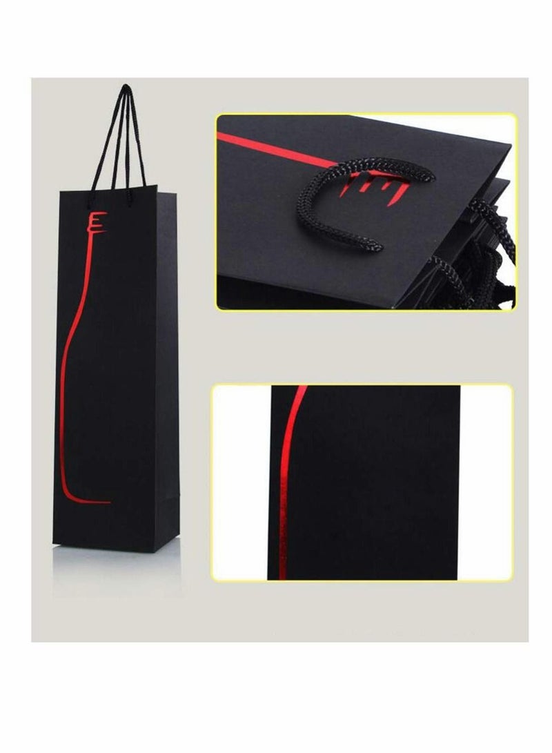 KASTWAVE 12pcs Wine Gift Paper Bags Single Bottle Wine Gift Bags Red Wine Tote Bags with Handles Champagne Carrying Bags for Party Business Retail Merchandise - Image 4