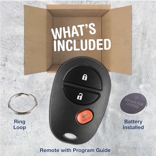 KeylessOption Key Fob Replacement for 2004-2018 Toyota Tundra Tacoma Sienna Sequoia Highlander Remote, 3-Button GQ43VT20T - Image 3