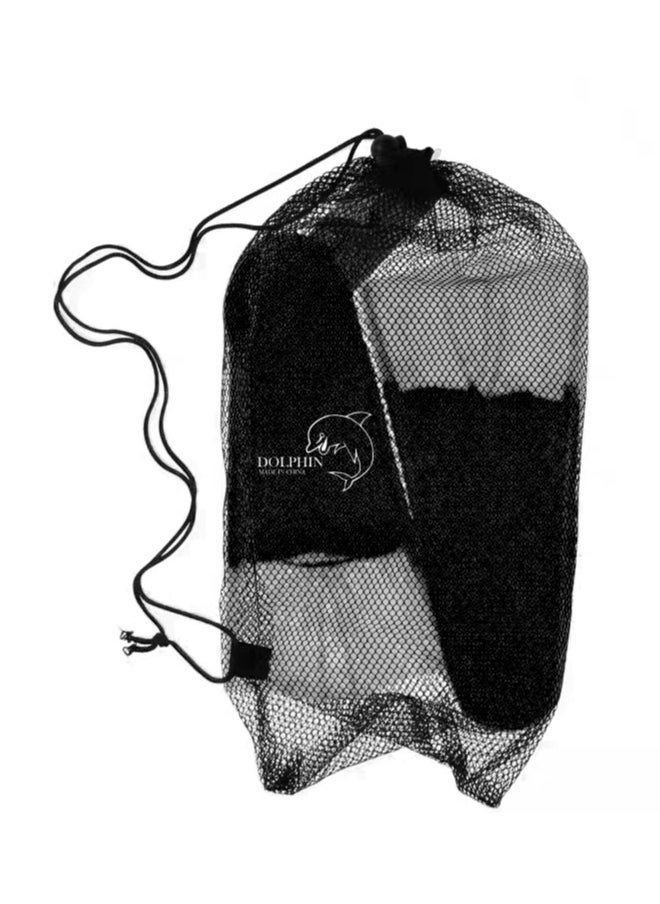 Dolphin Silicone Swim Training Short Fins Size S (33-35), Black/White  - Image 2