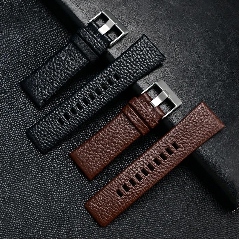 Bluejw New Style Replacement Watch Strap for Diese Watches – Lychee Grain Pattern, 22mm & 32mm Large Dial Compatible, Metal Buckle Band - Image 2