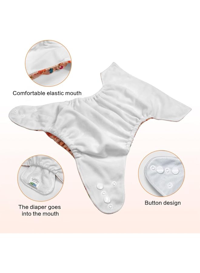 erorex Reusable Baby Swim Diapers Baby And Toddler Snap One Size Fits 0 8M Reusable Adjustable Washable - Image 2
