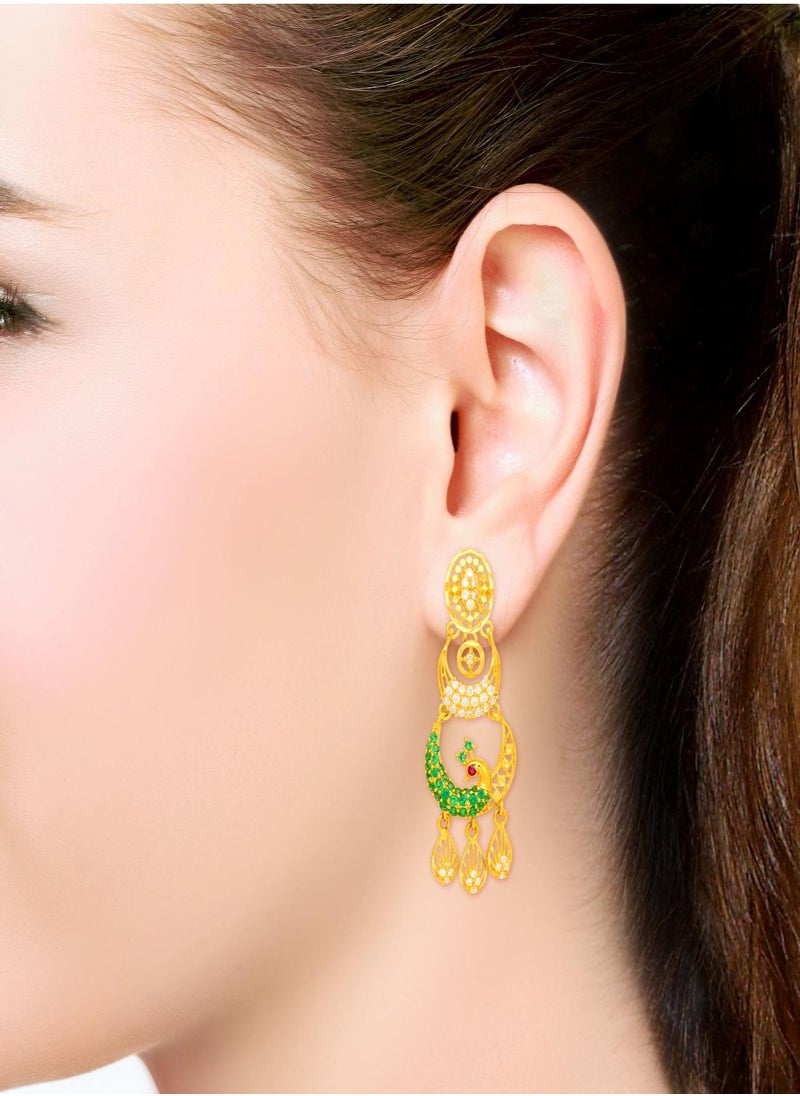 Malabar Gold and Diamonds - 22 Carat 916 Purity Yellow Gold Earring EG3246892Y For Women - Image 1