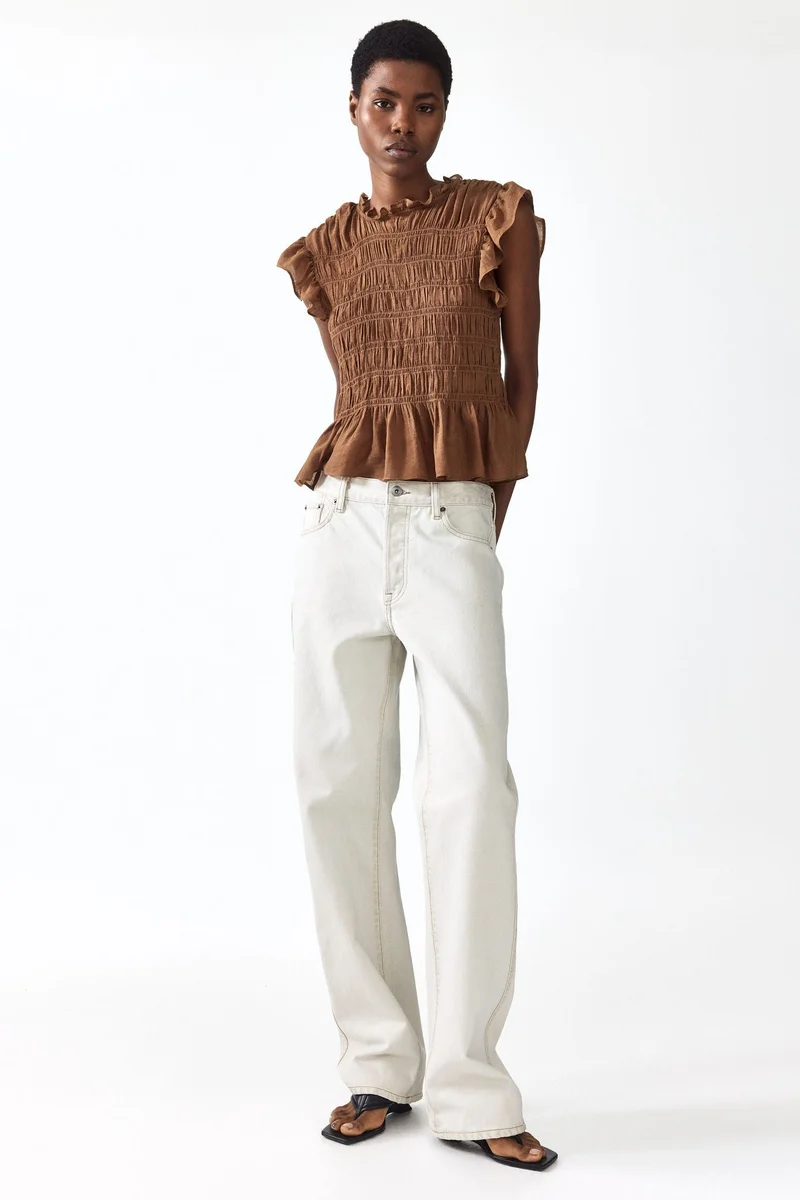 H&M Smocked peplum top
