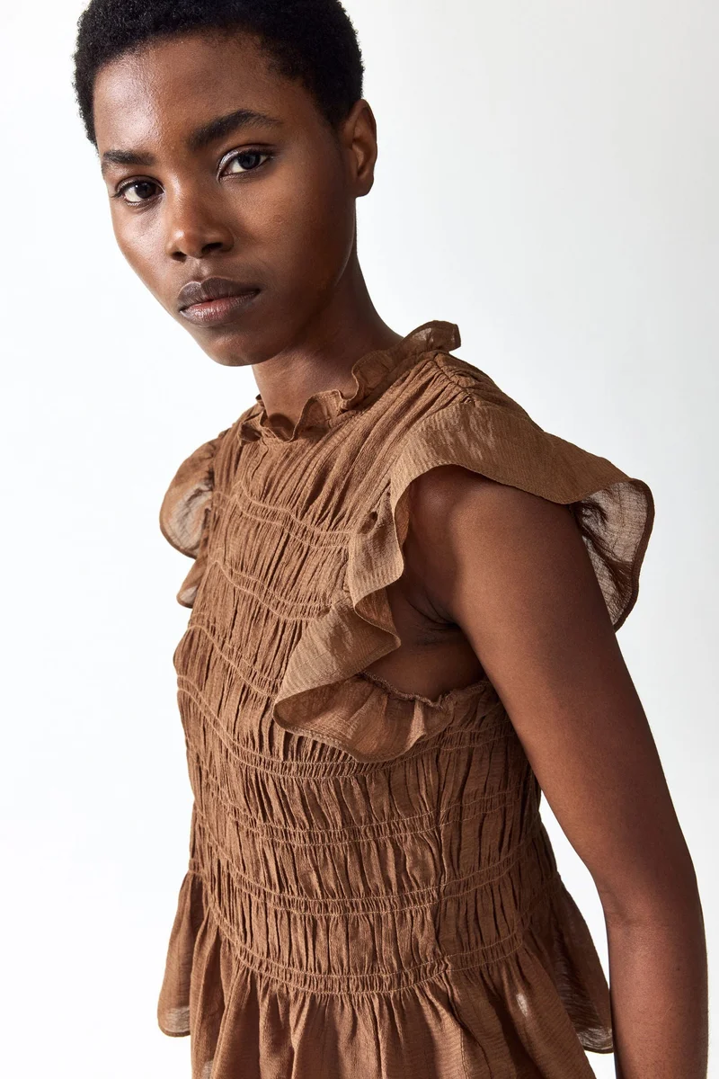 H&M Smocked peplum top
