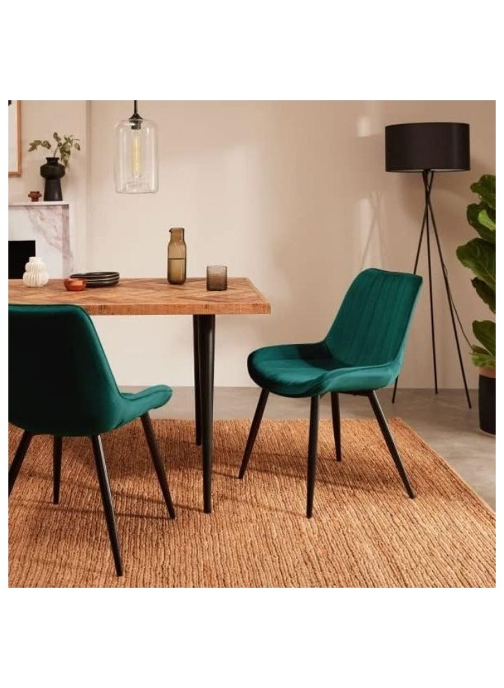 وبليك كرسي اخضر مريح بارجل خشبية - Image 1