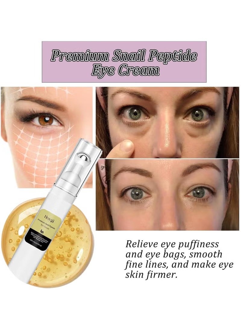 Hoygi Snail Peptide Eye Cream for Moisturizing, Snail Mucin Under Eye Cream with Niacinamide, Hyaluronic Acid, 17 ML Snail Eye Cream for Dark Circles, Puffiness and Fine Lines - Image 4
