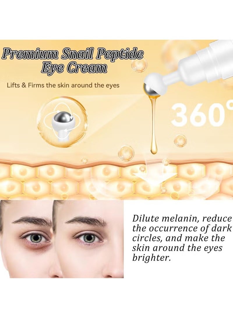 Hoygi Snail Peptide Eye Cream for Moisturizing, Snail Mucin Under Eye Cream with Niacinamide, Hyaluronic Acid, 17 ML Snail Eye Cream for Dark Circles, Puffiness and Fine Lines - Image 5