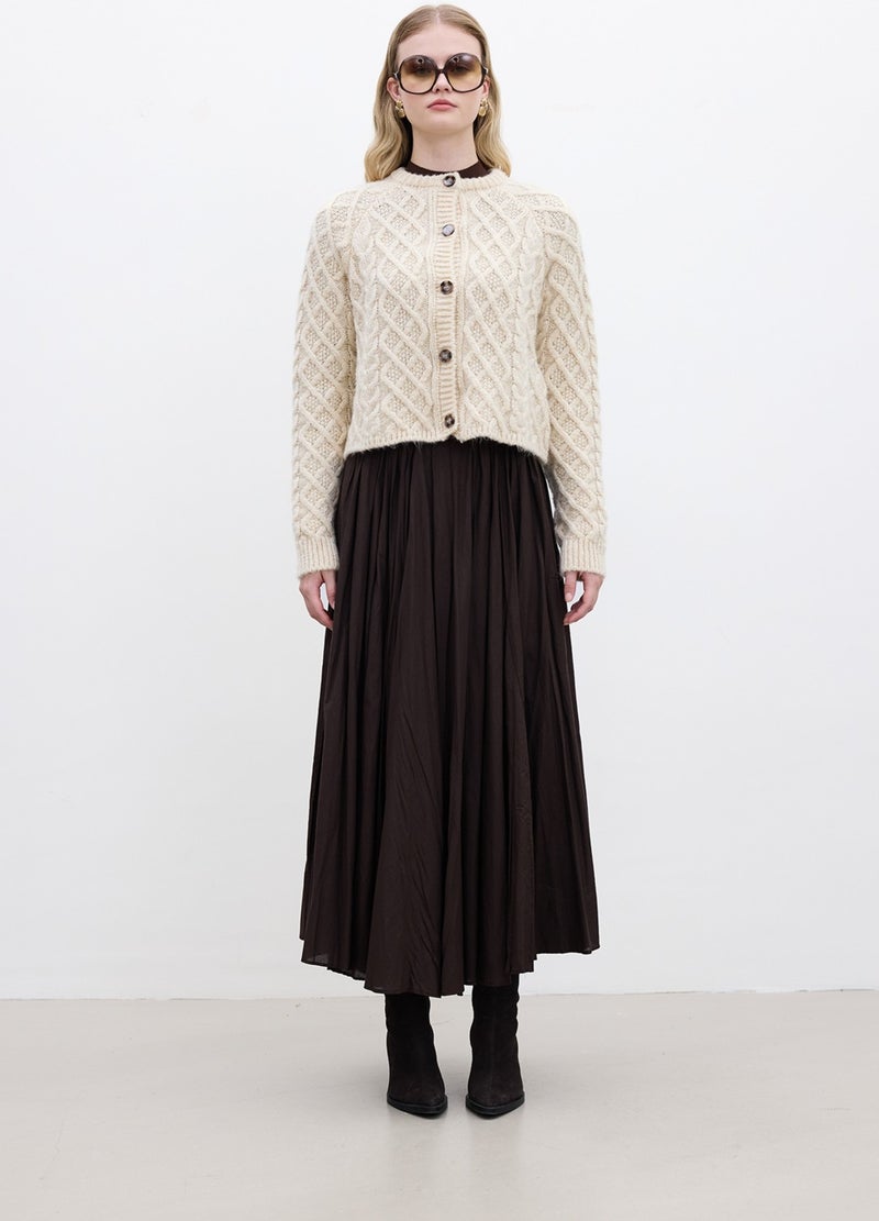Manuka Hair Braided Cardigan Beige  - Image 3