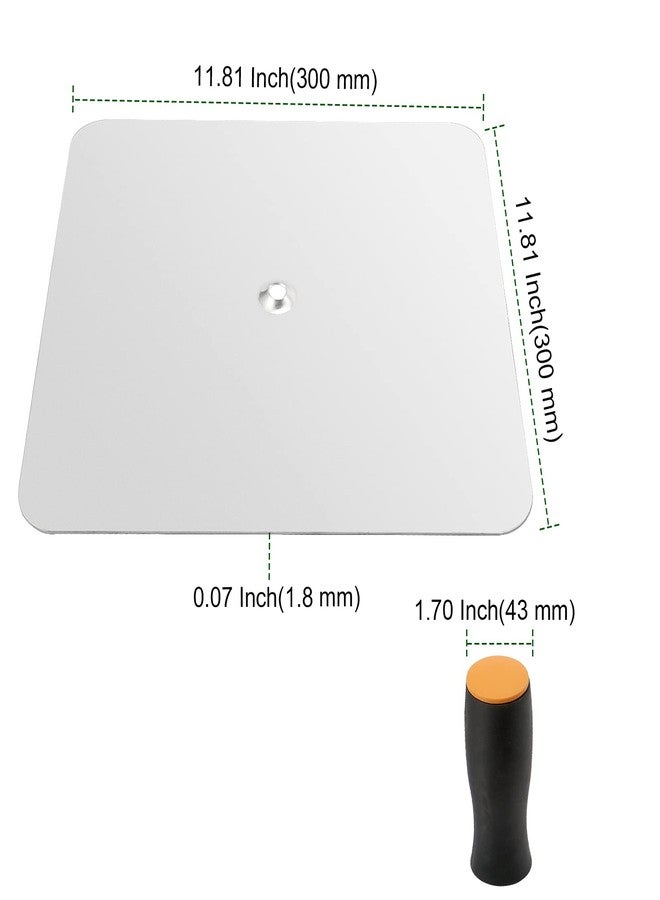 بينجيو PINGEUI قطعتان 12 × 12 بوصة من صقر الجص، صقر الجص المصنوع من الألومنيوم الصلب، صقر البناء بمقبض مريح وحواف مستديرة للأسمنت والملاط والجدران الجافة - Image 2