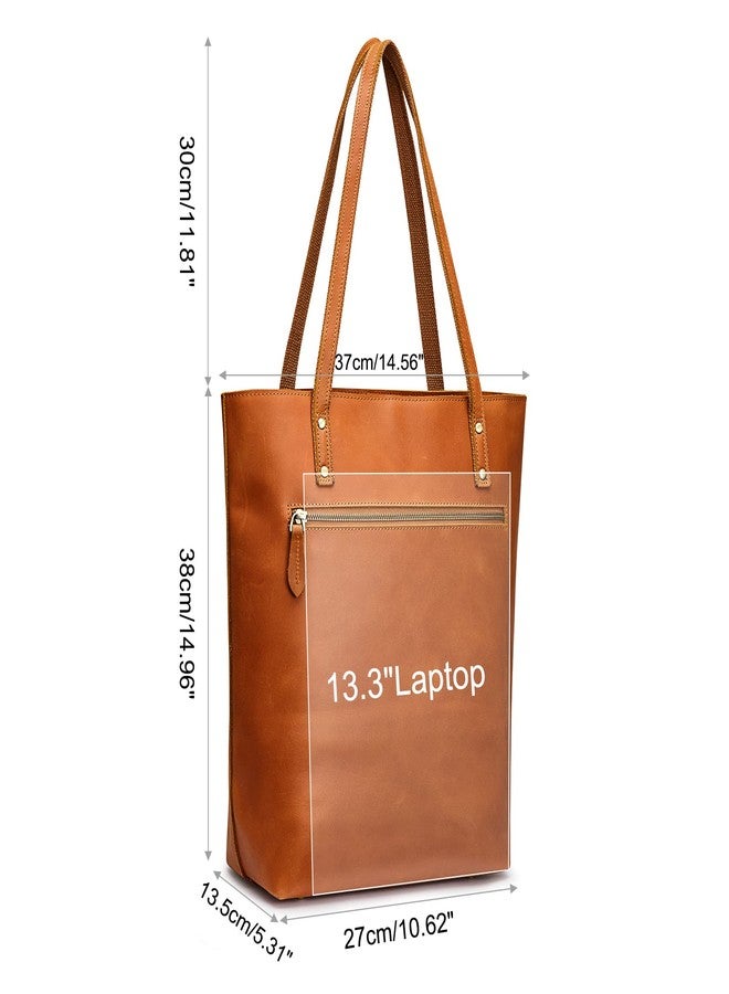 S-ZONE Women Vintage Genuine Leather Tote Bag Large Shoulder Purse Work Handbag - Image 4