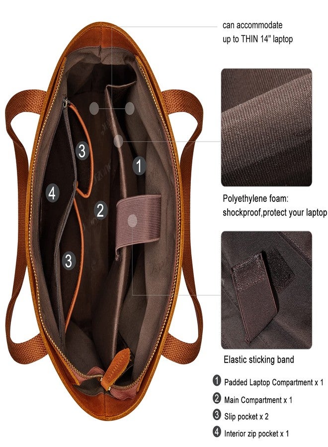 S-ZONE Women Vintage Genuine Leather Tote Bag Large Shoulder Purse Work Handbag - Image 3