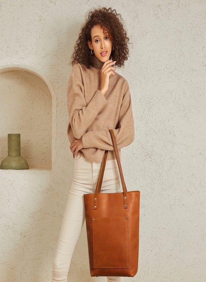 S-ZONE Women Vintage Genuine Leather Tote Bag Large Shoulder Purse Work Handbag - Image 2