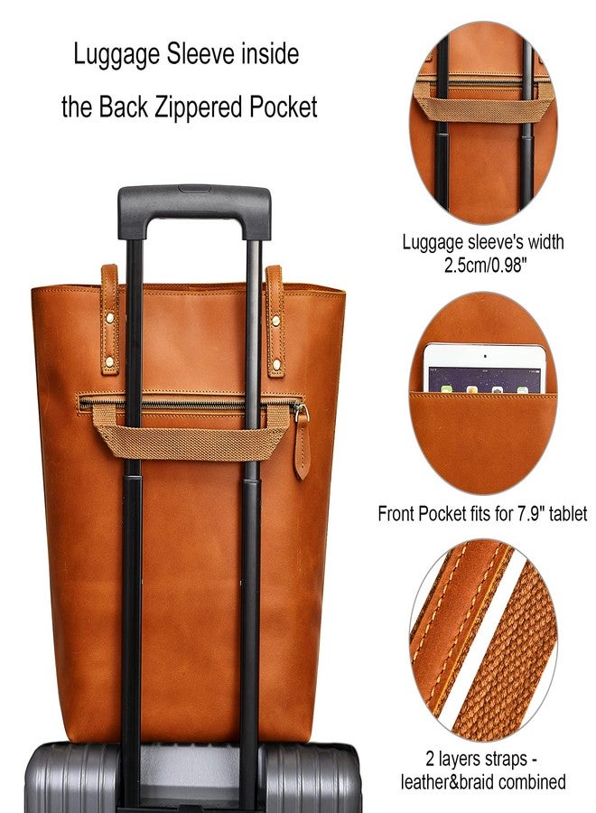 S-ZONE Women Vintage Genuine Leather Tote Bag Large Shoulder Purse Work Handbag - Image 5
