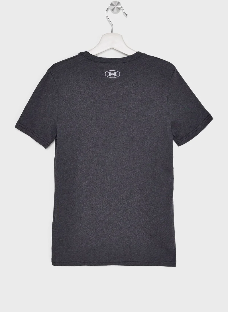 UNDER ARMOUR Boys' Wordmark Logo Short Sleeve T-shirt