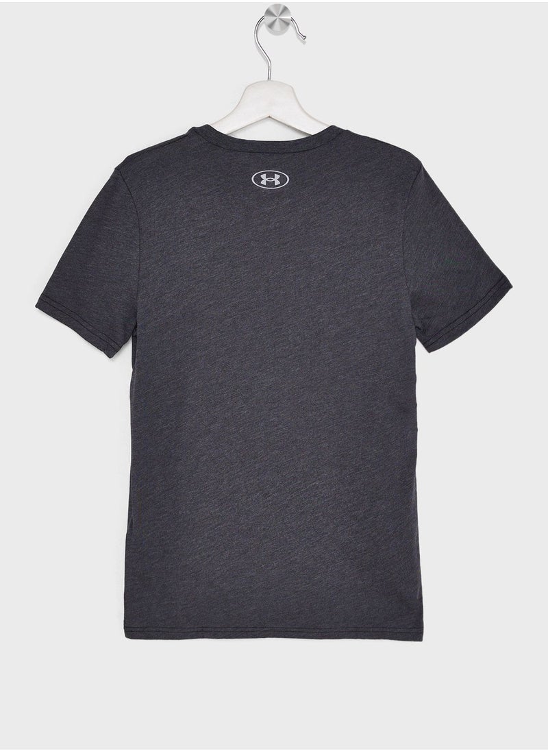 UNDER ARMOUR - Boys' Wordmark Logo Short Sleeve T-shirt - Image 1