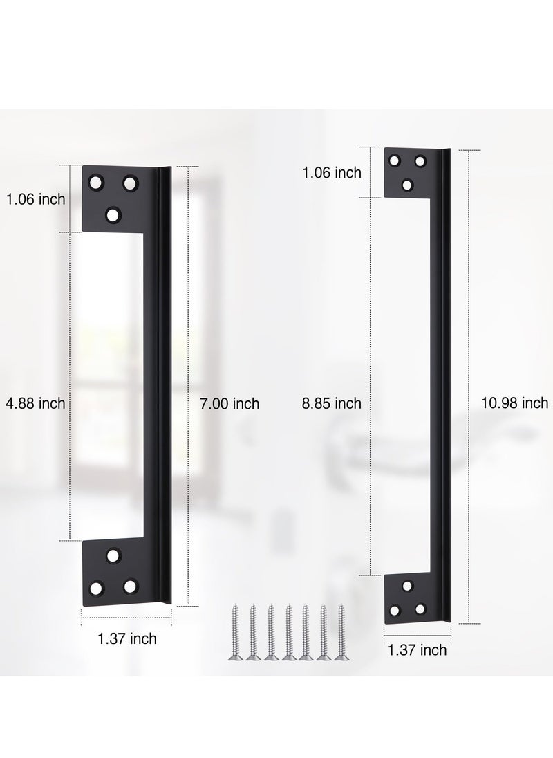 SYOSI - Door Latch Guard Plate, Outswing Door Security Protector, L-Shaped Door Latch Shield, Extra Security Door Locks Door Blocker, Steel Latch Guard Plate Cover (11") - Image 1