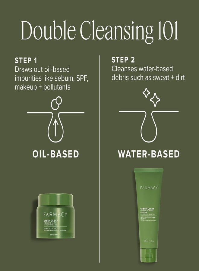 Farmacy Deep Double Cleanse Skincare Gift Set - Green Clean Makeup Remover Cleansing Balm & Whipped Foaming Face Wash for Oily Skin - Melts Away Makeup & Helps Promote Healthy Skin (2 Count) - Image 4