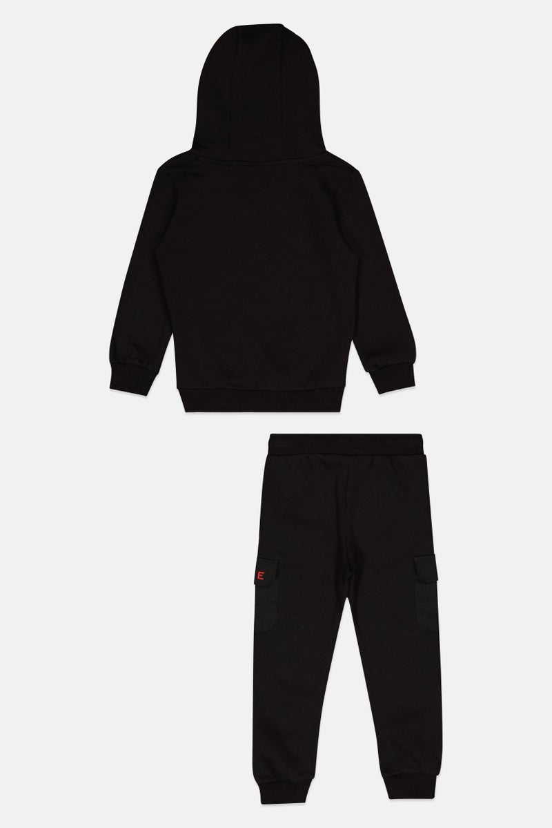Nicce Toddlers Boy 2 Pieces Brand Logo Hoodie And Sweatpants Set, Black - Image 3
