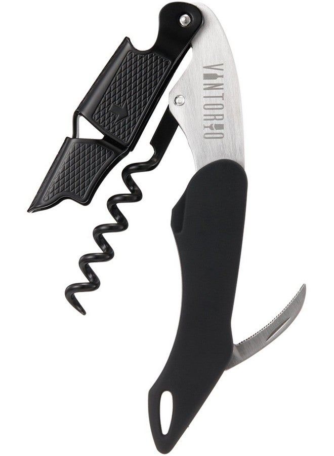 Vintorio Vintorio Professional Waiters Corkscrew - Wine Key with Ergonomic Rubber Grip, Beer Bottle Opener and Foil Cutter (1 Pack)  - Image 1