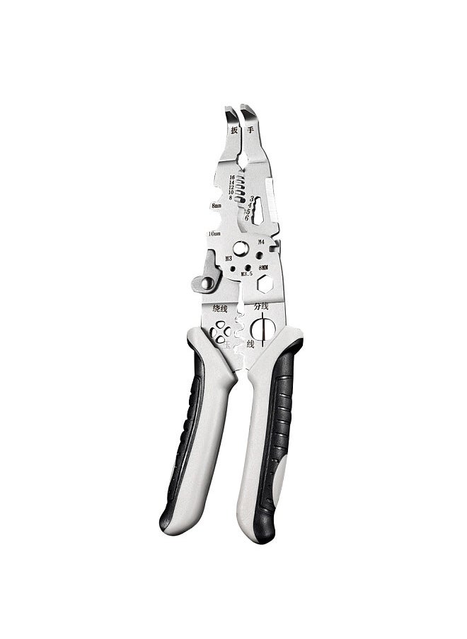Generic Multifunctional Wire Stripper Professional Wire Stripping Tool Portable Electric Cable Cutter Electrician Crimping Pliers with Metal Locking Buckle  - Image 1