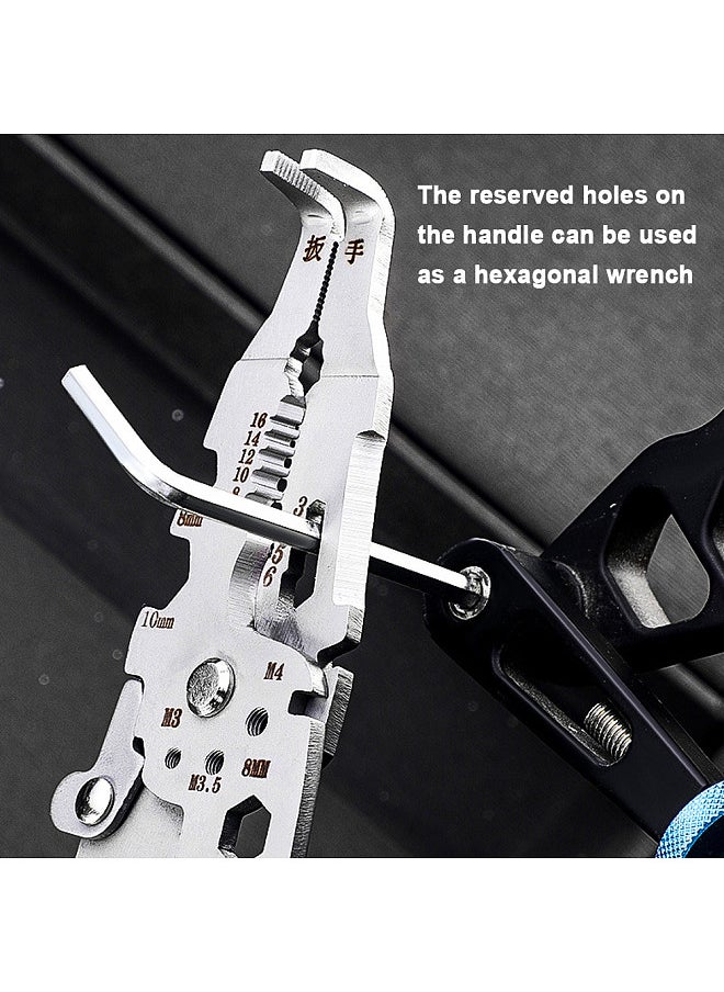 Generic Multifunctional Wire Stripper Professional Wire Stripping Tool Portable Electric Cable Cutter Electrician Crimping Pliers with Metal Locking Buckle  - Image 2