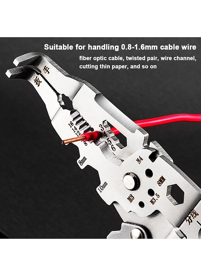 Generic Multifunctional Wire Stripper Professional Wire Stripping Tool Portable Electric Cable Cutter Electrician Crimping Pliers with Metal Locking Buckle  - Image 3
