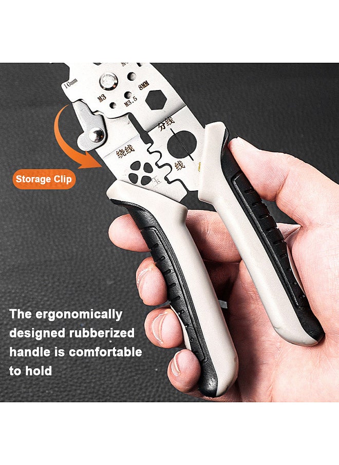 Generic Multifunctional Wire Stripper Professional Wire Stripping Tool Portable Electric Cable Cutter Electrician Crimping Pliers with Metal Locking Buckle  - Image 5