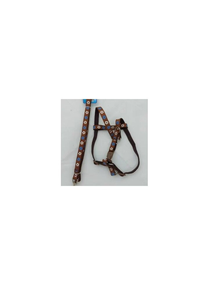 حزام كلب بني ومتعدد الألوان مع نقاط ومخالب، قابل للتعديل.