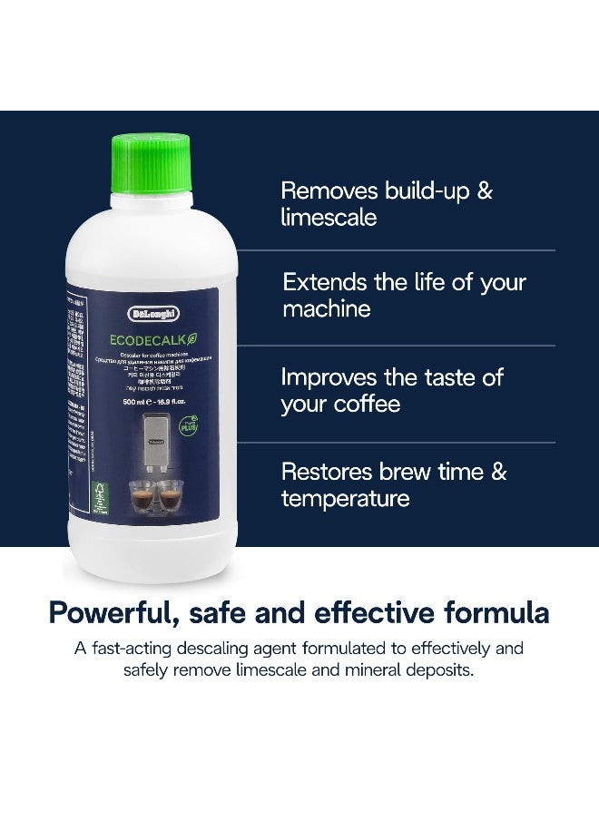 De'Longhi - DeLonghi EcoDecalk Descaler EcoFriendly Universal Descaling Solution for Coffee Espresso Machines 1690 oz 5 uses - Image 1