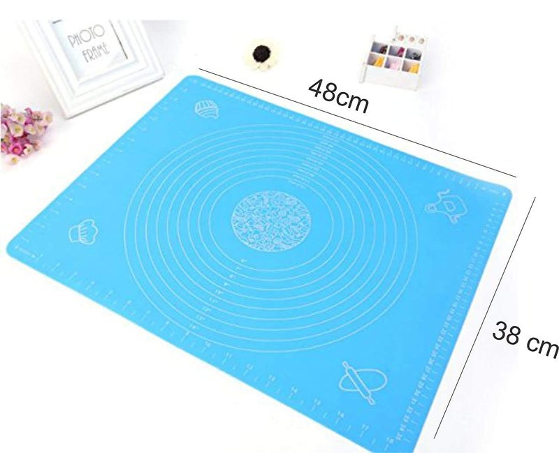 EASY SHOPE Silicon Fondant Rolling Mat Large Baking Sheet Stretchable 48 x 38 cm Pack of 1 MultiColor - Image 3