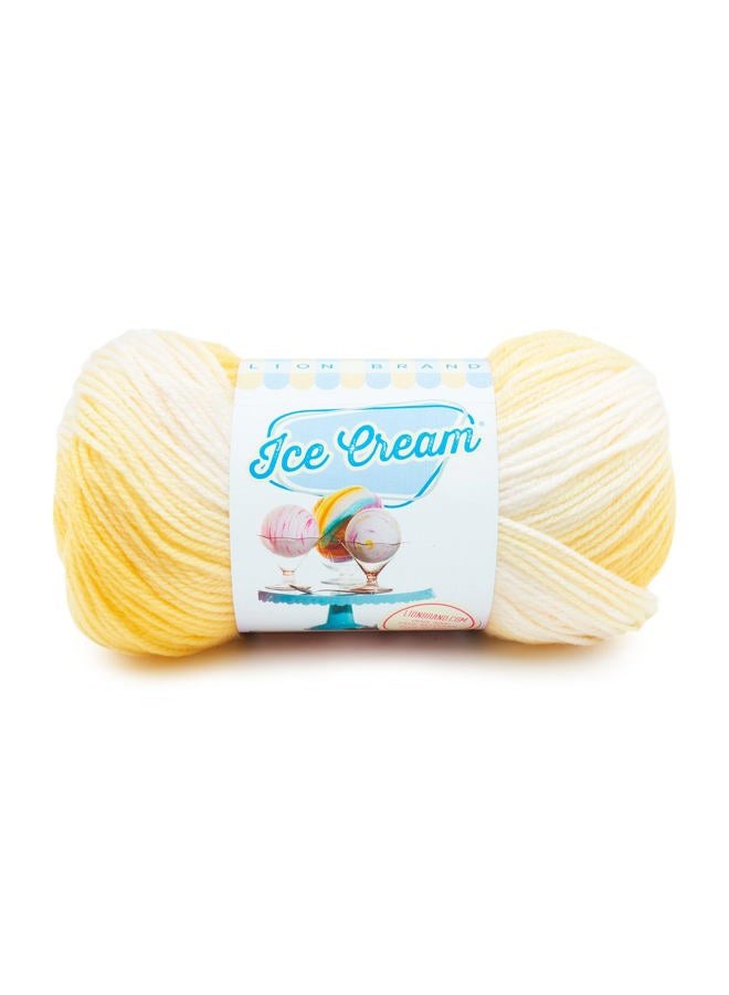 Lion Brand Yarn (1 Skein) Ice Cream Baby Yarn, Lemon Meringue Multicolor - Image 1
