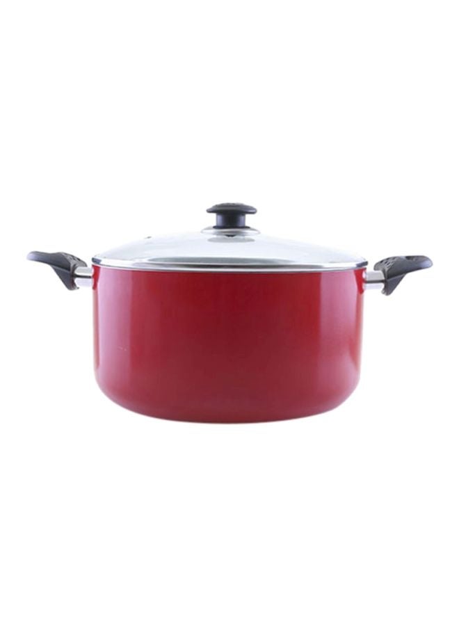 Casserole With Glass Lid Red 28cm