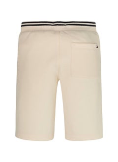 TOMMY HILFIGER Boys' Hilfiger Monotype Archive Crest Logo Sweat Shorts -  Stretch cotton blend, Beige  - Image 2