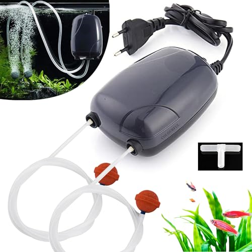 COLOURFUL® - Aquarium Silent Air Pump | Mini Aerator/Oxygen Pump for Aquarium Fish Tank or Pond | with Accessories (2Way - #390, Combo-6) - Image 1