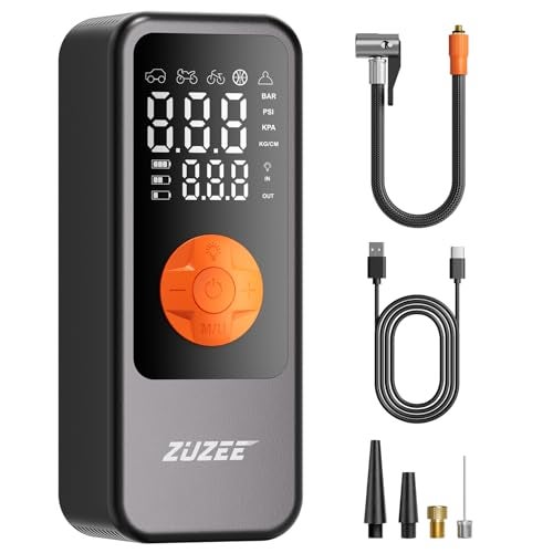 ZUZEE Tire Inflator Portable Air Compressor, 4X Faster Inflation & High-Capacity Battery, Tire Pump with Digital Pressure Gauge & LED Light, 150PSI Air Pump for Car Tires, Motorcycle, Bike, Ball, etc - Image 1