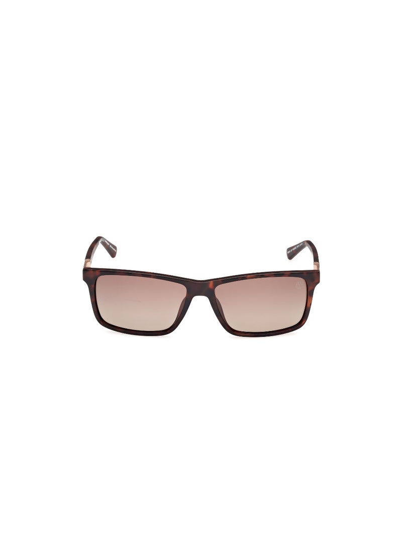 Timberland Men's Rectangular Shape  Sunglasses TB0001952H58 Lens Size: 58 Millimeter - Dark Havana - Image 2