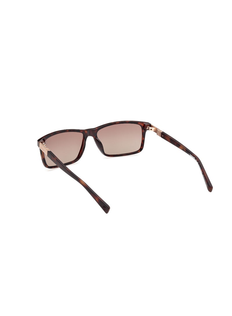 Timberland Men's Rectangular Shape  Sunglasses TB0001952H58 Lens Size: 58 Millimeter - Dark Havana - Image 5