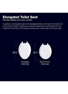Kohler K 4774 0 Brevia Elongated White Toilet Seatwith Quick Release Hinges And Quick Attach Hardware For Easy Clean  - Image 4