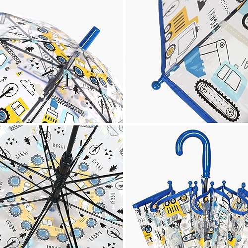 RONIARE 2 Pack Kids Clear Umbrellas for Rain Dome Bubble Umbrella Windproof for Toddler Boys Girls - Image 3