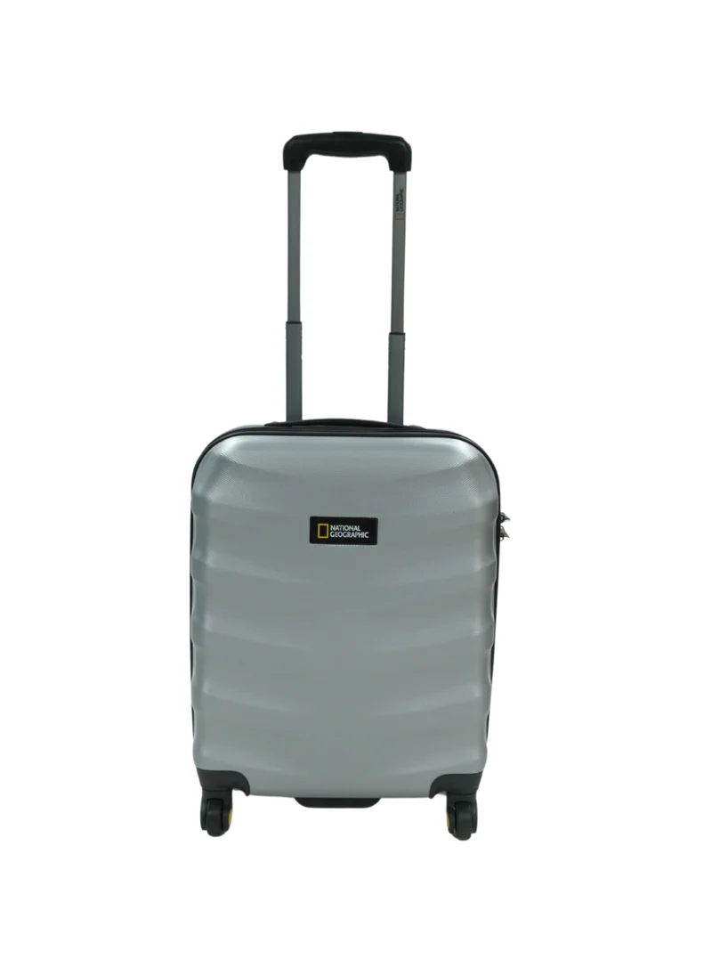 NATIONAL GEOGRAPHIC National Geographic Arete ABS Hard Case Carry-On Small Cabin Travel Suitcase Silver, Durable Lightweight Travel Luggage, 4 Wheel Trolley Bag with TSA Combination Lock (20 Inch).