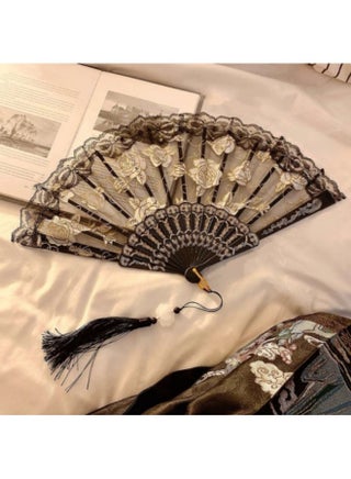Rose Lace Fan Women's Handheld Fan Wall Decoration Wedding Party Girl Gift Black - pzsku/Z559107FB58681AB22628Z/45/1741846224/56da9821-7a03-435d-9b9c-051b50c09d68